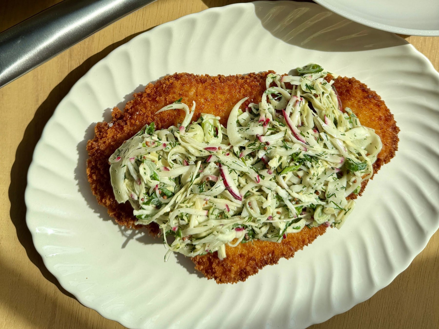 Crispy Chicken Cutlets with Spring Slaw
