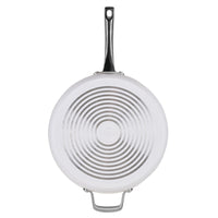 Ceramic Nonstick 5-Quart Sauté Pan with laser-etched concentric circles base.