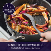 Vegetables sautéed in a pan with the 4-Piece Silicone Tools Set.