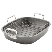 Nonstick 18-inch by 15-inch Oval Roaster with Rack
