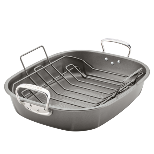 Nonstick 18-inch by 15-inch Oval Roaster with Rack