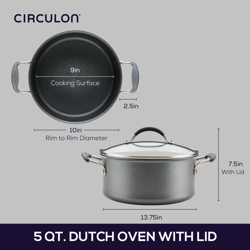 Close-up of 5-Quart ScratchDefense Nonstick Dutch Oven with Lid.