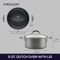 Close-up of 5-Quart ScratchDefense Nonstick Dutch Oven with Lid.