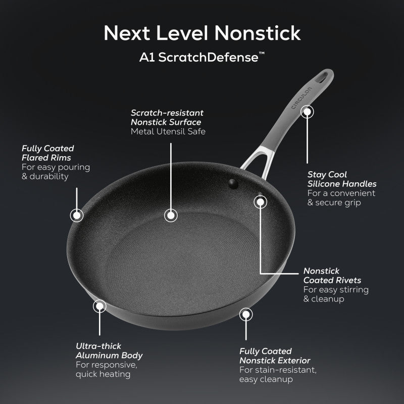 12-Piece ScratchDefense™ Nonstick Cookware Set