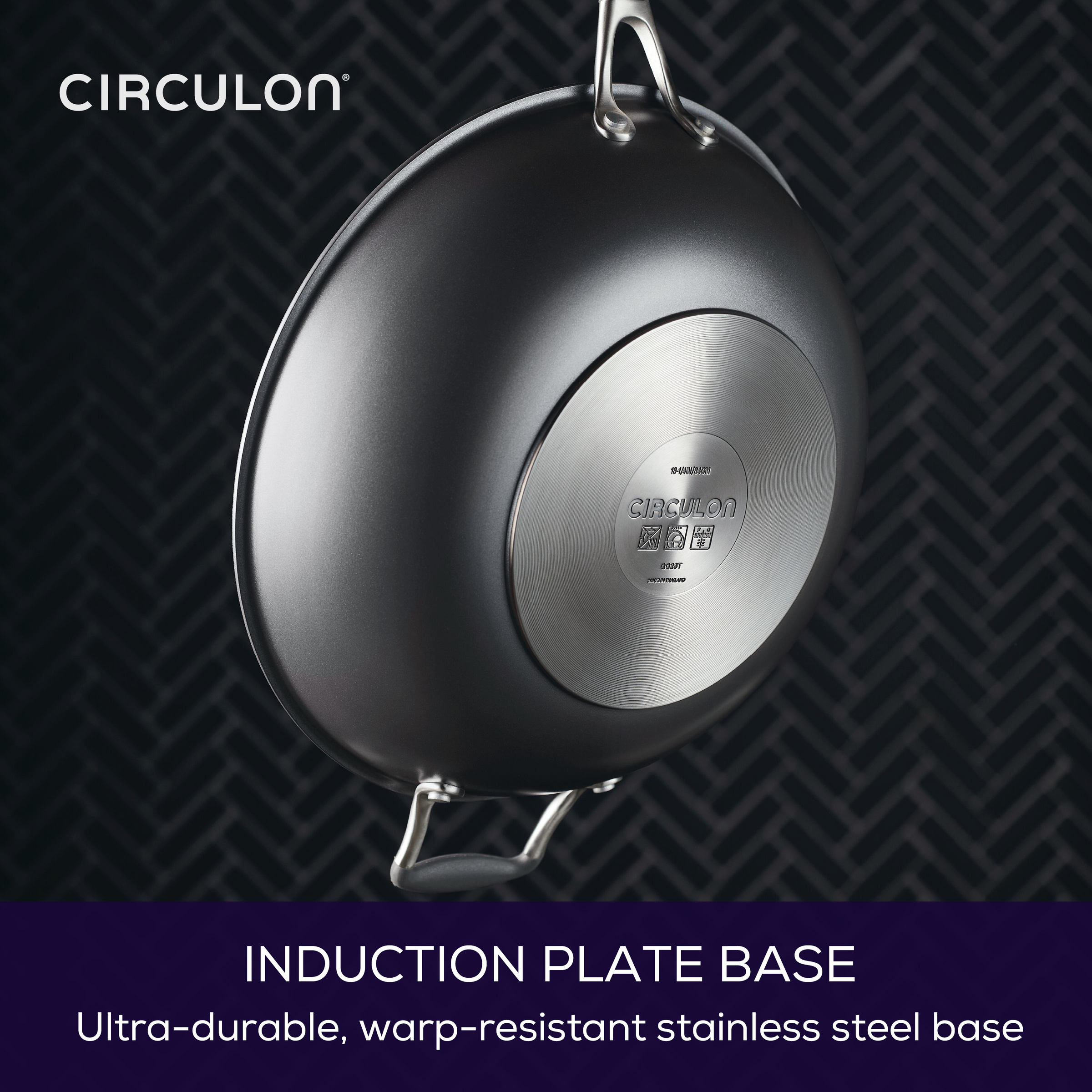 13" A1 ScratchDefense™ Nonstick StirFry's induction plate base.