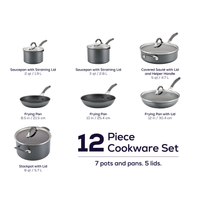 12-Piece ScratchDefense™ Nonstick Cookware Set