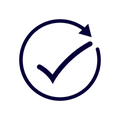 Exclamation mark inside a dark blue square.