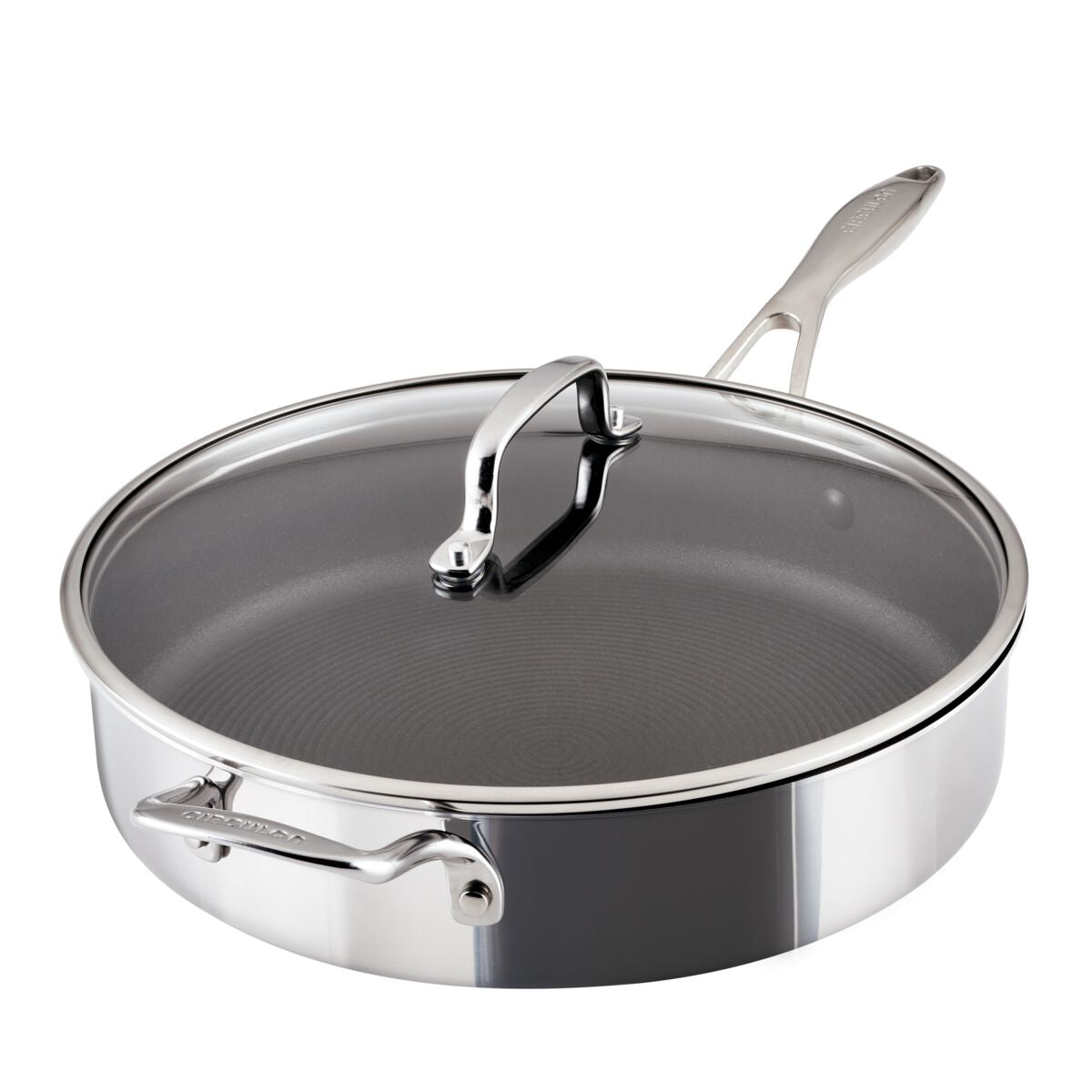 5-Quart ScratchDefense™ C1 Nonstick Sauté Pan with Lid and Helper Handle.