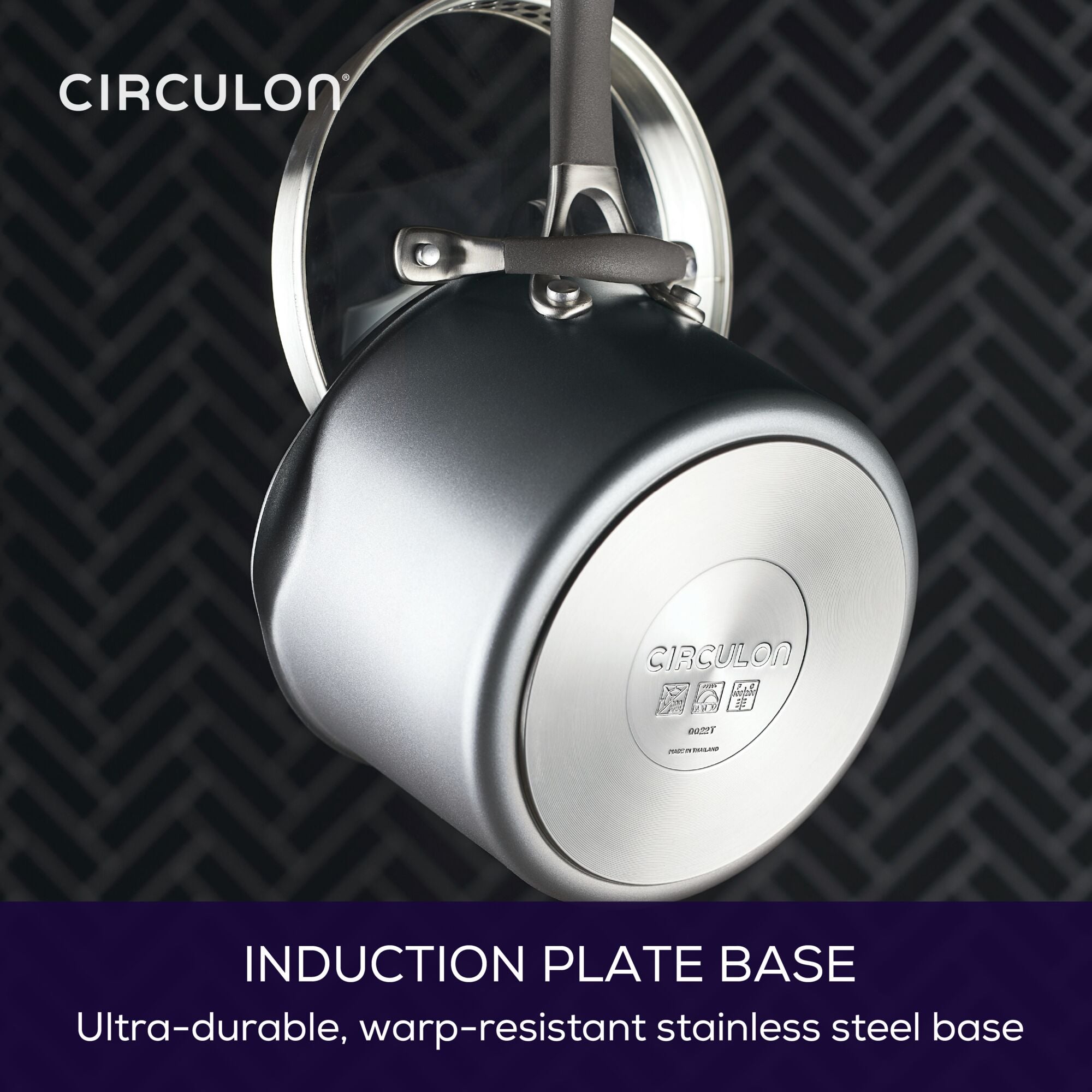 3-Quart A1 Saucepan with ScratchDefense™ and stainless steel induction base.