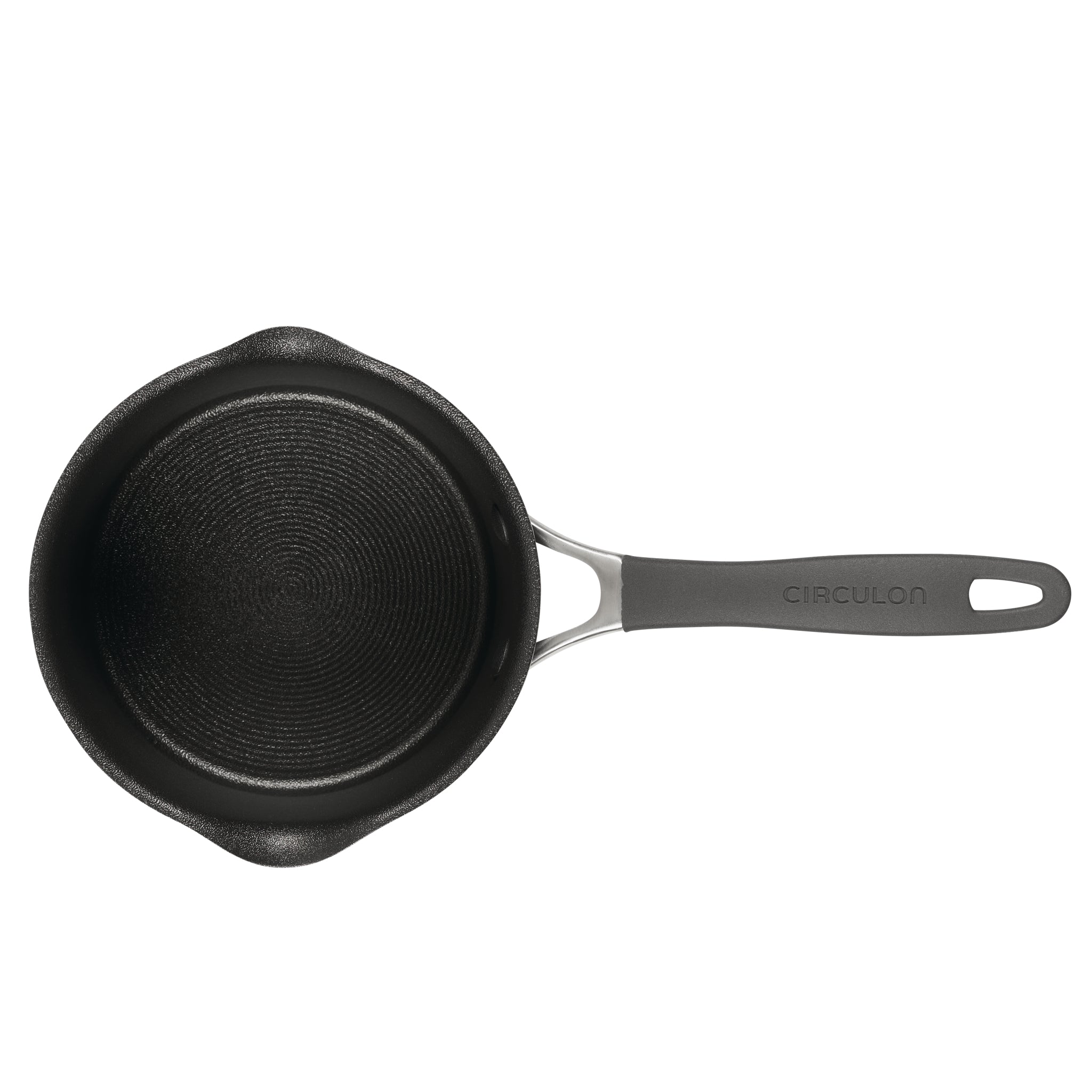 2-Quart A1 ScratchDefense™ Nonstick Saucepan with a sleek grey handle.