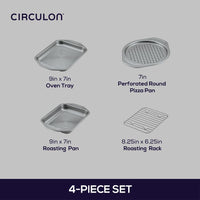 4-Piece Nonstick Toaster Oven Set: bake pans, trays & rack in various sizes.