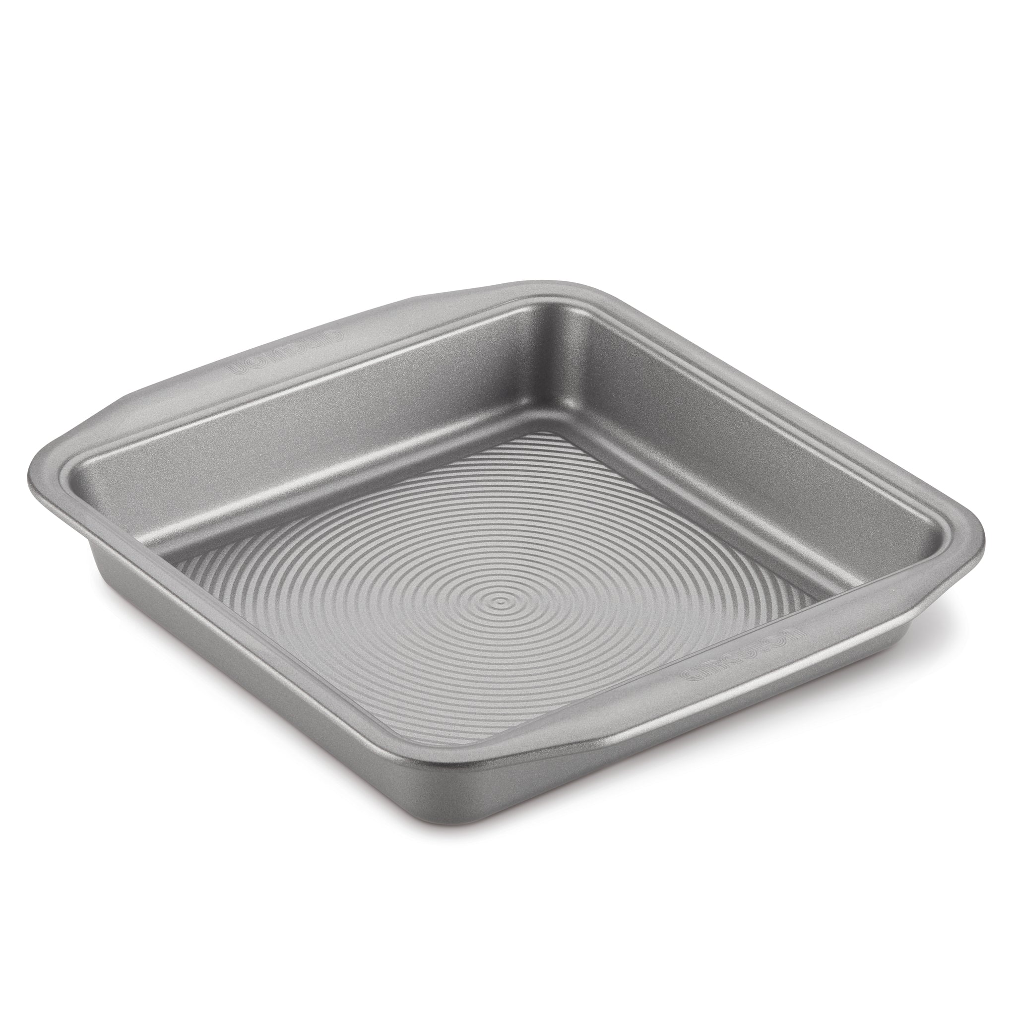 Introducing the 9-Inch Nonstick Square Cake Pan, featuring durable steel construction, raised edges, and a textured bottom to ensure perfect bakes every time.