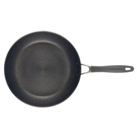 Top view of 10-Piece ScratchDefense™ Nonstick Cookware Set with black handles.
