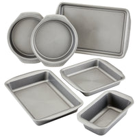 Introducing the 6-Piece Nonstick Bakeware Set, crafted from heavy gauge steel with nonstick surfaces and warp resistance, available in a variety of shapes and sizes.