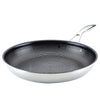 12.5" Open Frying Pan with tri-ply clad stainless steel, non-stick interior, and spiral design.