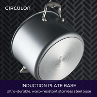 8-Quart Stockpot with lid, handles, and ScratchDefense™ nonstick technology.