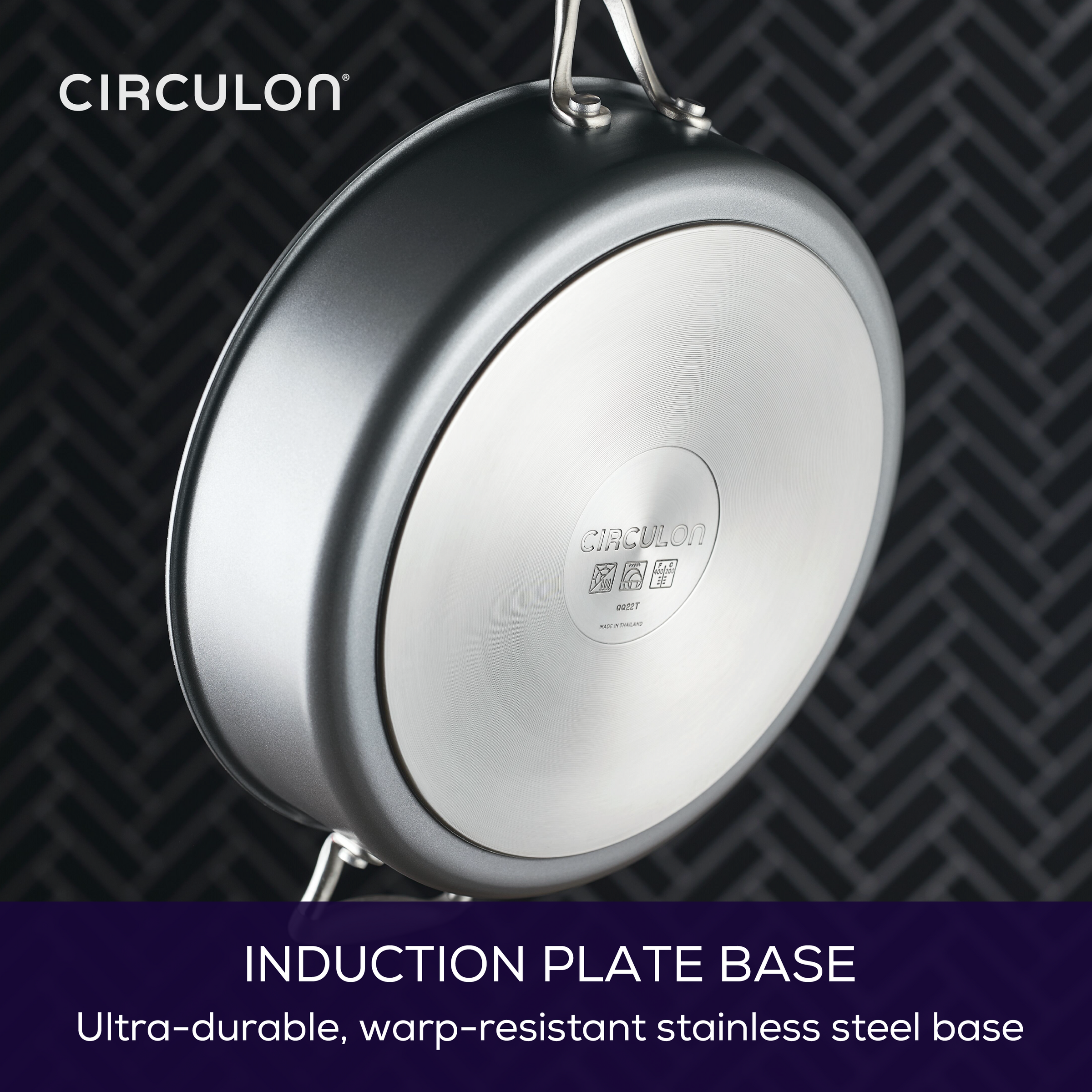 5-Quart A1 ScratchDefense™ Nonstick Saute Pan, induction-ready with lid.