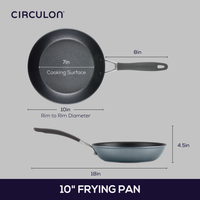 10-Inch Nonstick ScratchDefense™ Fry Pan, top & side view with measurements.