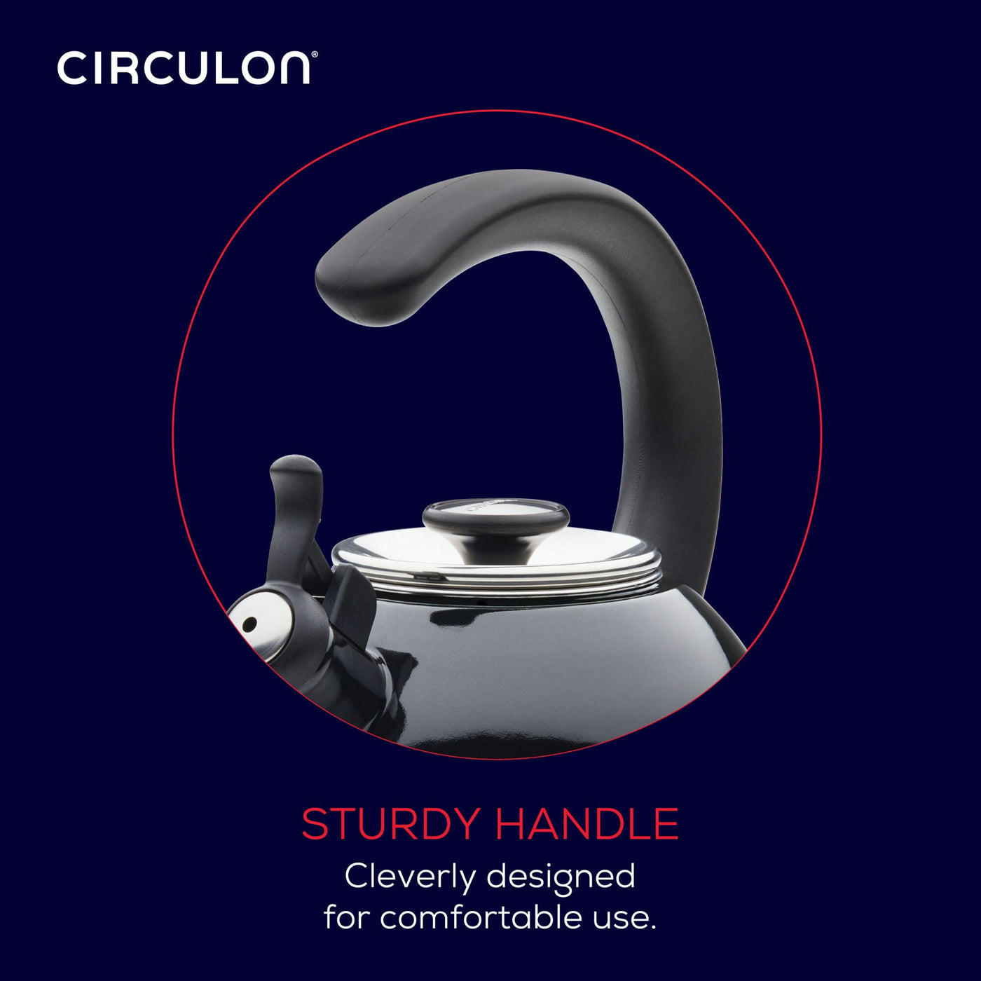 2-Quart Whistling Teakettle with Flip-Up Spout | Black