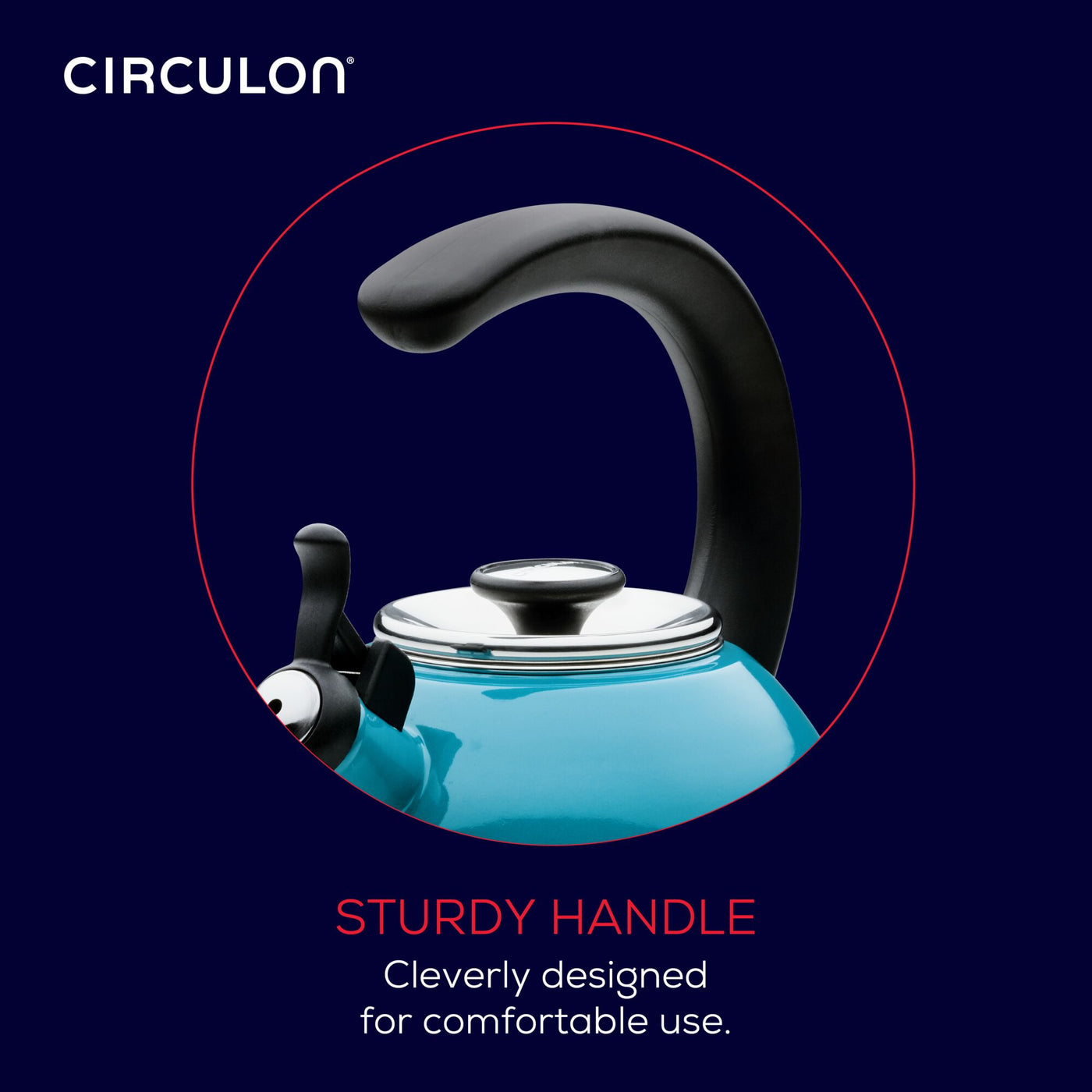 2-Quart Whistling Teakettle with Flip-Up Spout | Turquoise