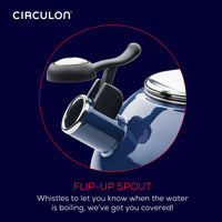 2-Quart Whistling Teakettle with Flip-Up Spout | Navy