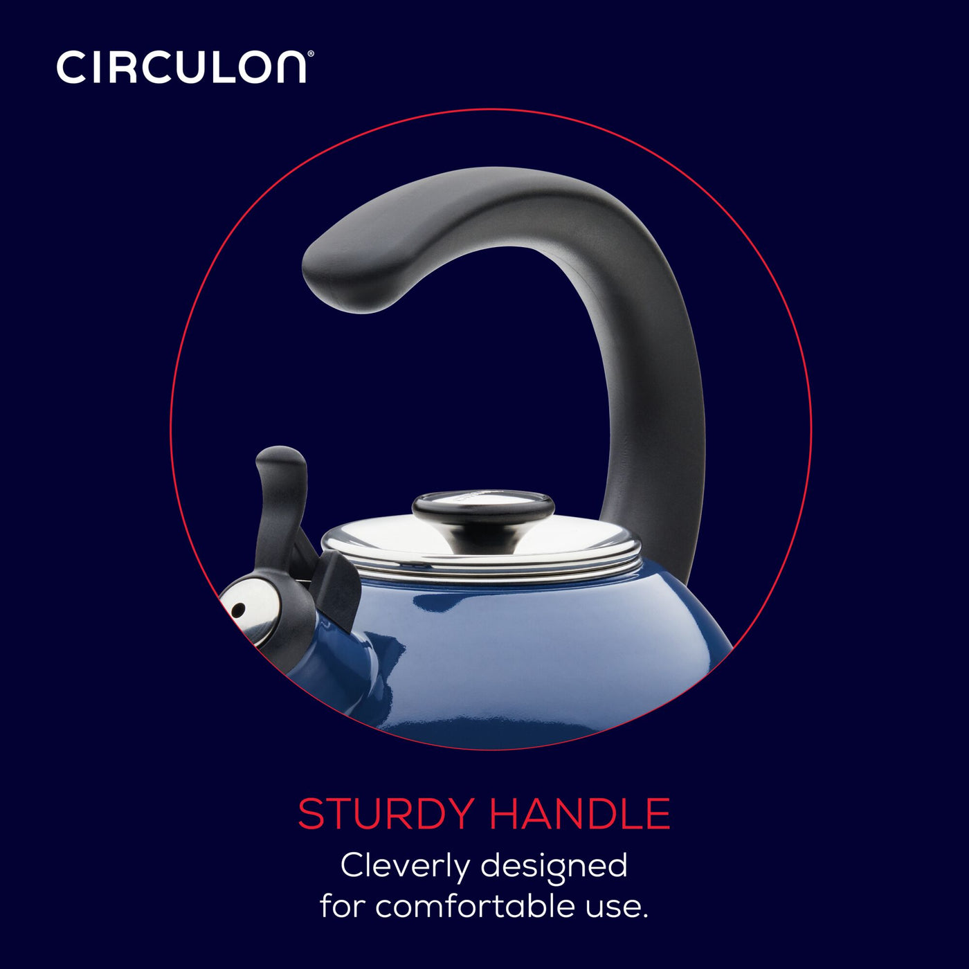 2-Quart Whistling Teakettle with Flip-Up Spout | Navy
