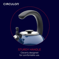 2-Quart Whistling Teakettle with Flip-Up Spout | Navy
