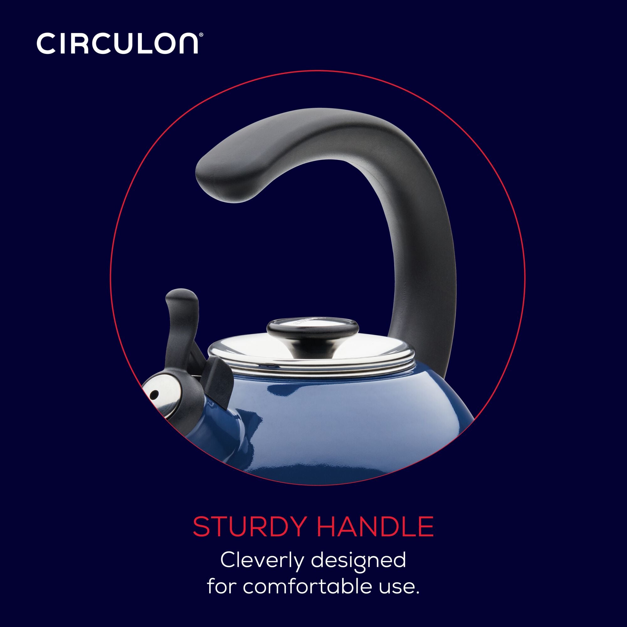 2-Quart Whistling Teakettle with Flip-Up Spout | Navy
