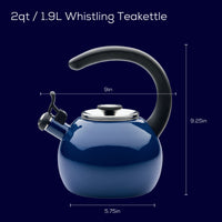 2-Quart Whistling Teakettle with Flip-Up Spout | Navy