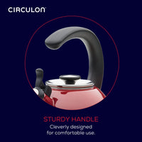 2-Quart Whistling Teakettle with Flip-Up Spout | Red