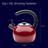2-Quart Whistling Teakettle with Flip-Up Spout | Red