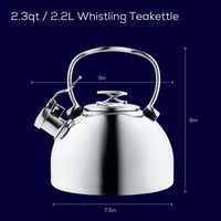 2.3-Quart Whistling Teakettle with Flip-Up Spout | Silver