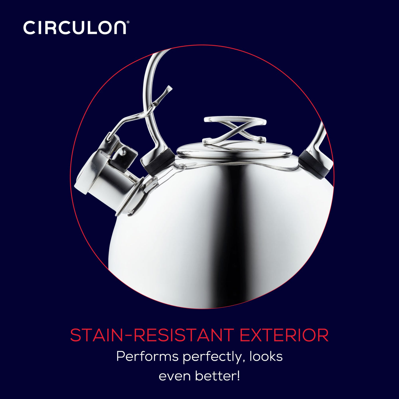 2.3-Quart Whistling Teakettle with Flip-Up Spout | Silver