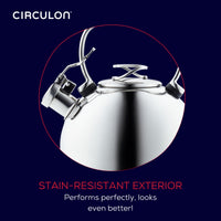 2.3-Quart Whistling Teakettle with Flip-Up Spout | Silver