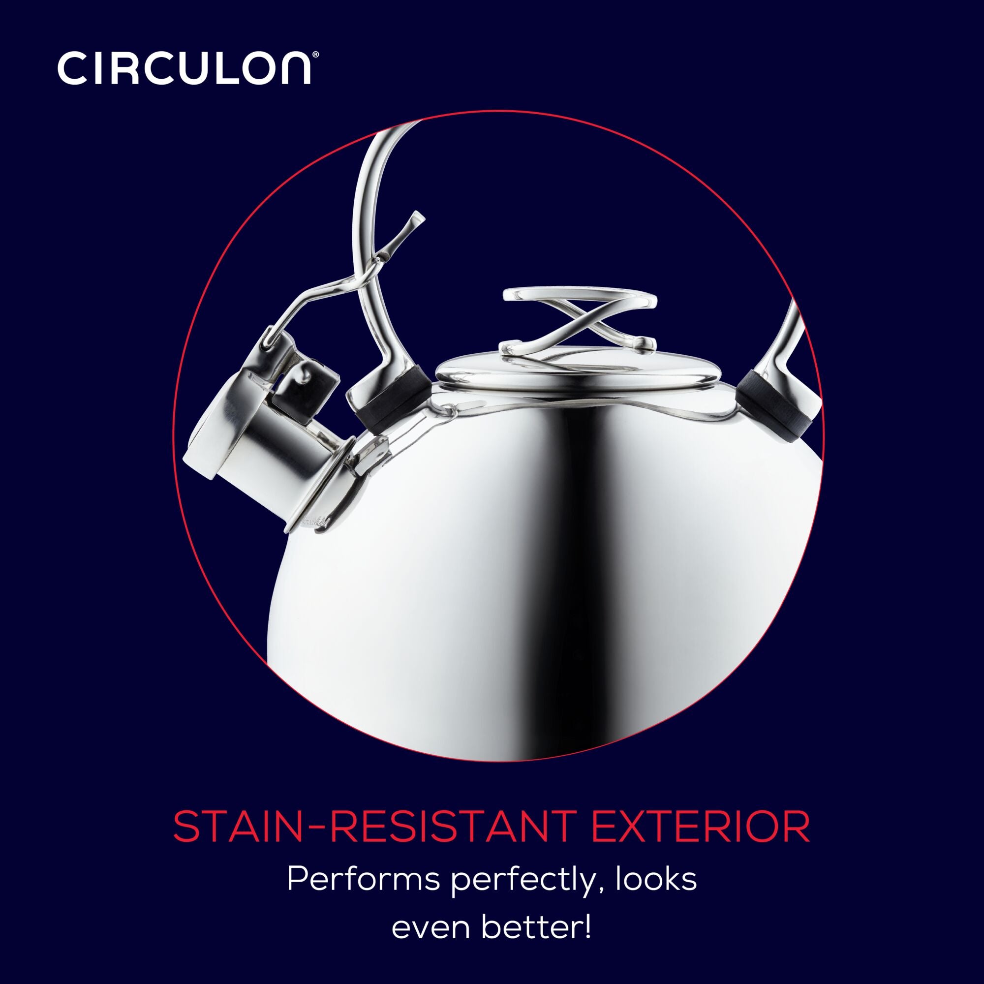 2.3-Quart Whistling Teakettle with Flip-Up Spout | Silver
