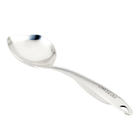 Introducing the 3-Piece Kitchen Utensils Set: This collection includes a stylish serving spoon with a sleek curved design, complete with a polished stainless steel finish and an ergonomic handle for comfortable use. It's an ideal upgrade to your stainless steel kitchen tools, and its dishwasher-safe feature ensures effortless cleaning.