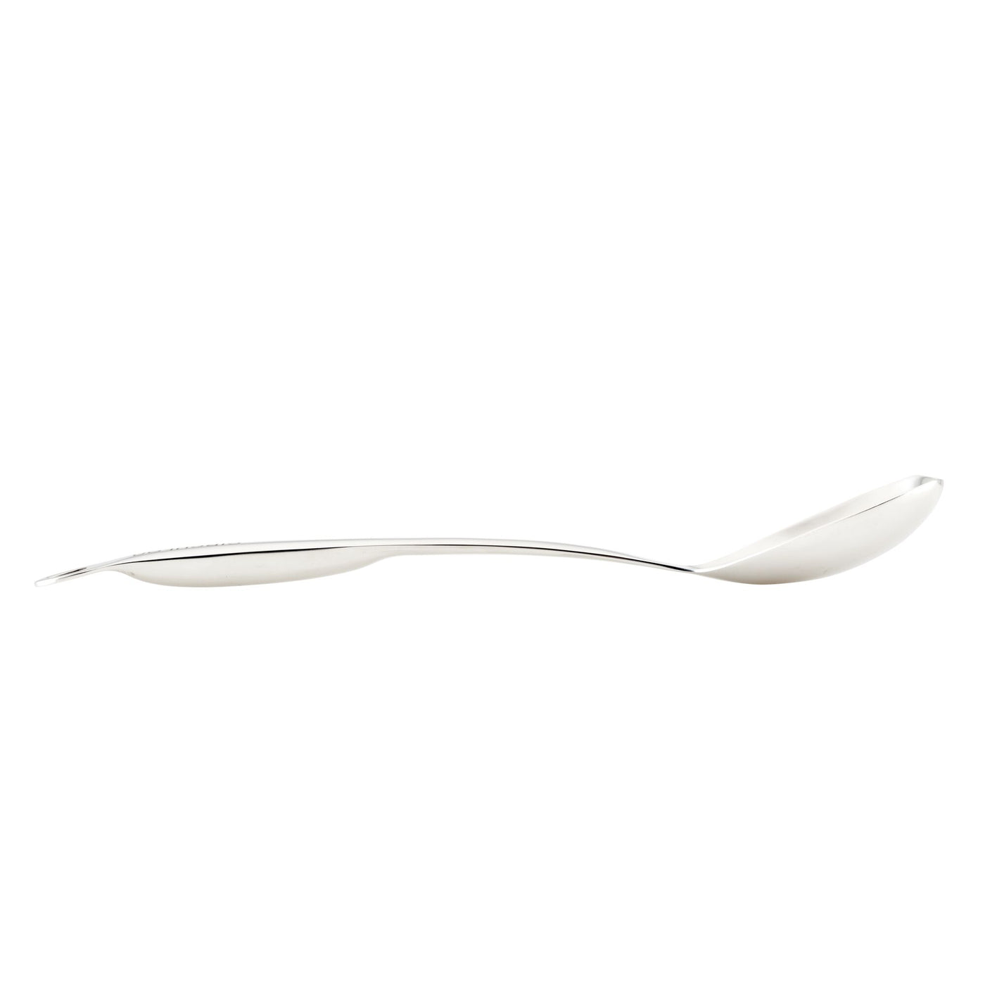The 3-Piece Kitchen Utensils Set includes a stylish silver spoon with a modern, curved design and ergonomic handles, ensuring both comfort and elegance.