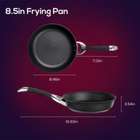 The 8.5-Inch Nonstick Frying Pan is designed with precise measurements and the TOTAL Nonstick System, making it ideal for induction stovetops.
