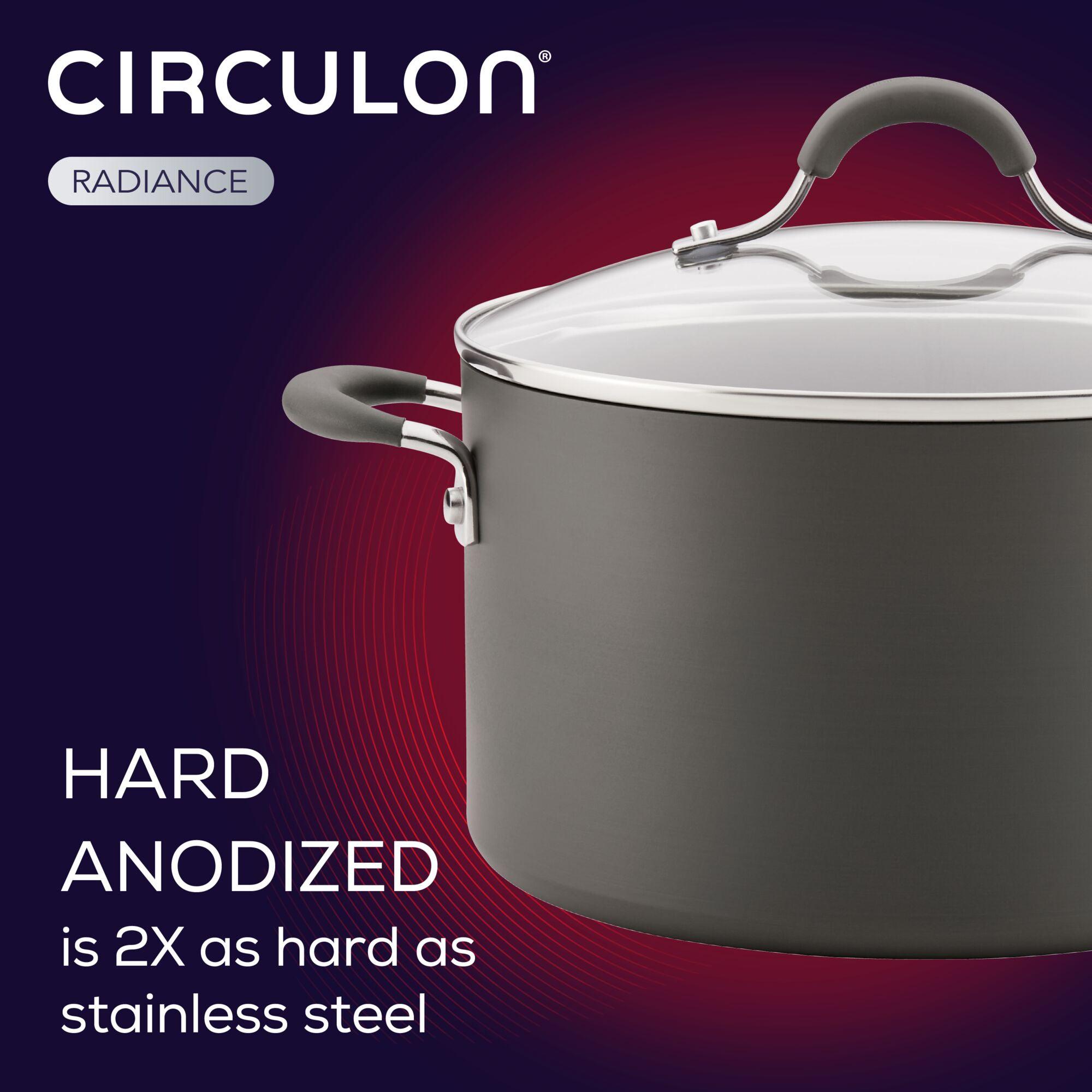 The 10-Piece Nonstick Cookware Set from Circulon provides exceptional performance with its nonstick surface, ensuring that both cooking and cleaning are effortless. Additionally, these pots are dishwasher safe for maximum convenience.