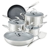 10-Piece Hybrid Cookware Set with nonstick pans, pots, lids, and spatula.